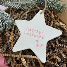Load image into Gallery viewer, Personalised Believe Star Decoration