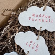 Load image into Gallery viewer, Personalised Clay Baby Cloud set Keepsake