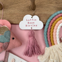 Load image into Gallery viewer, Personalised Baby Cloud Mini Gift with Tassel