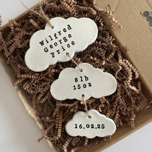 Load image into Gallery viewer, Personalised Baby Clouds Keepsake Decoration