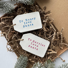 Load image into Gallery viewer, Personalised Christmas Gift Tag from Santa - Colour Options