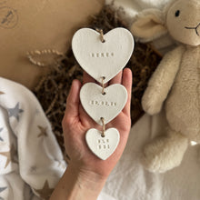 Load image into Gallery viewer, Personalised Clay Baby Heart Set Keepsake Gift