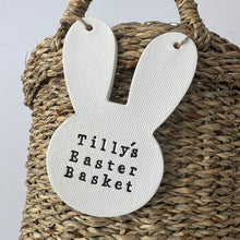 Load image into Gallery viewer, Personalised Rabbit Easter Basket Decoration