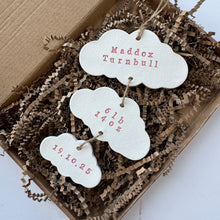 Load image into Gallery viewer, Personalised Clay Baby Cloud set Keepsake