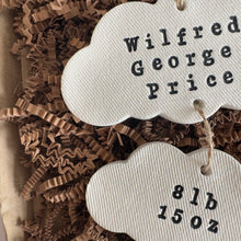 Load image into Gallery viewer, Personalised Baby Clouds Keepsake Decoration
