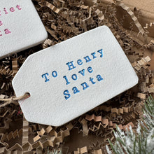 Load image into Gallery viewer, Personalised Christmas Gift Tag from Santa - Colour Options