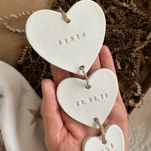 Load image into Gallery viewer, Personalised Clay Baby Heart Set Keepsake Gift