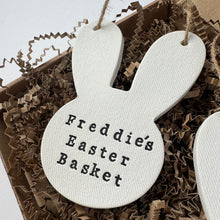 Load image into Gallery viewer, Personalised Rabbit Easter Basket Decoration