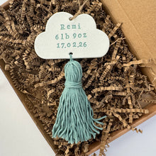 Load image into Gallery viewer, Personalised Baby Cloud Mini Gift with Tassel