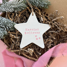 Load image into Gallery viewer, Personalised Believe Star Decoration