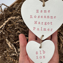 Load image into Gallery viewer, Personalised Three Heart Tassel Baby Keepsake