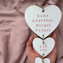 Load image into Gallery viewer, Personalised Three Heart Tassel Baby Keepsake