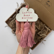 Load image into Gallery viewer, Personalised Baby Cloud Mini Gift with Tassel
