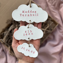 Load image into Gallery viewer, Personalised Clay Baby Cloud set Keepsake
