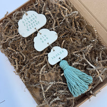 Load image into Gallery viewer, Tassel Three Cloud Baby Keepsake
