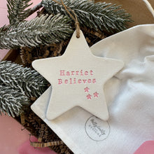 Load image into Gallery viewer, Personalised Believe Star Decoration
