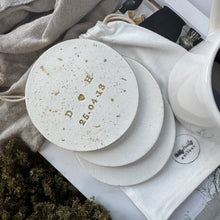 Load image into Gallery viewer, Personalised Clay Initial Coaster with Splatter
