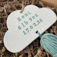 Load image into Gallery viewer, Personalised Baby Cloud Mini Gift with Tassel
