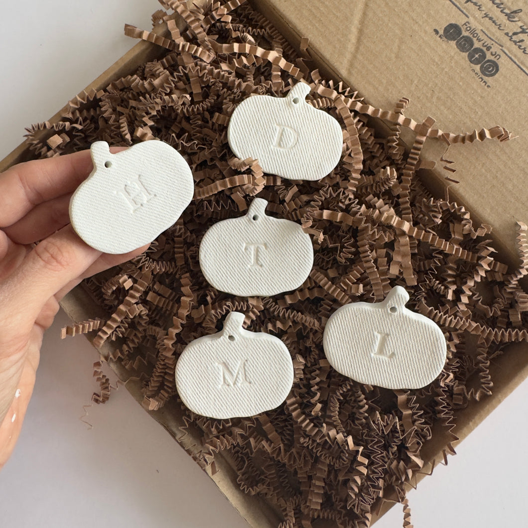Mini Halloween Pumpkin Initial Decorations Pack of 5