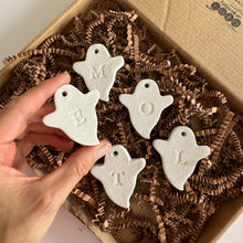 Load image into Gallery viewer, Mini Halloween Ghost Initial Decorations Pack of 5
