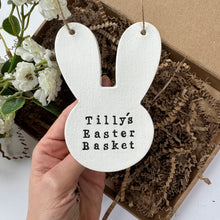 Load image into Gallery viewer, Personalised Rabbit Easter Basket Decoration
