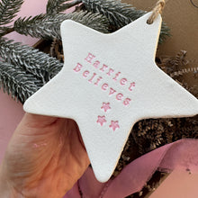 Load image into Gallery viewer, Personalised Believe Star Decoration
