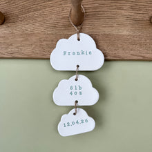 Load image into Gallery viewer, Personalised Clay Baby Cloud set Keepsake

