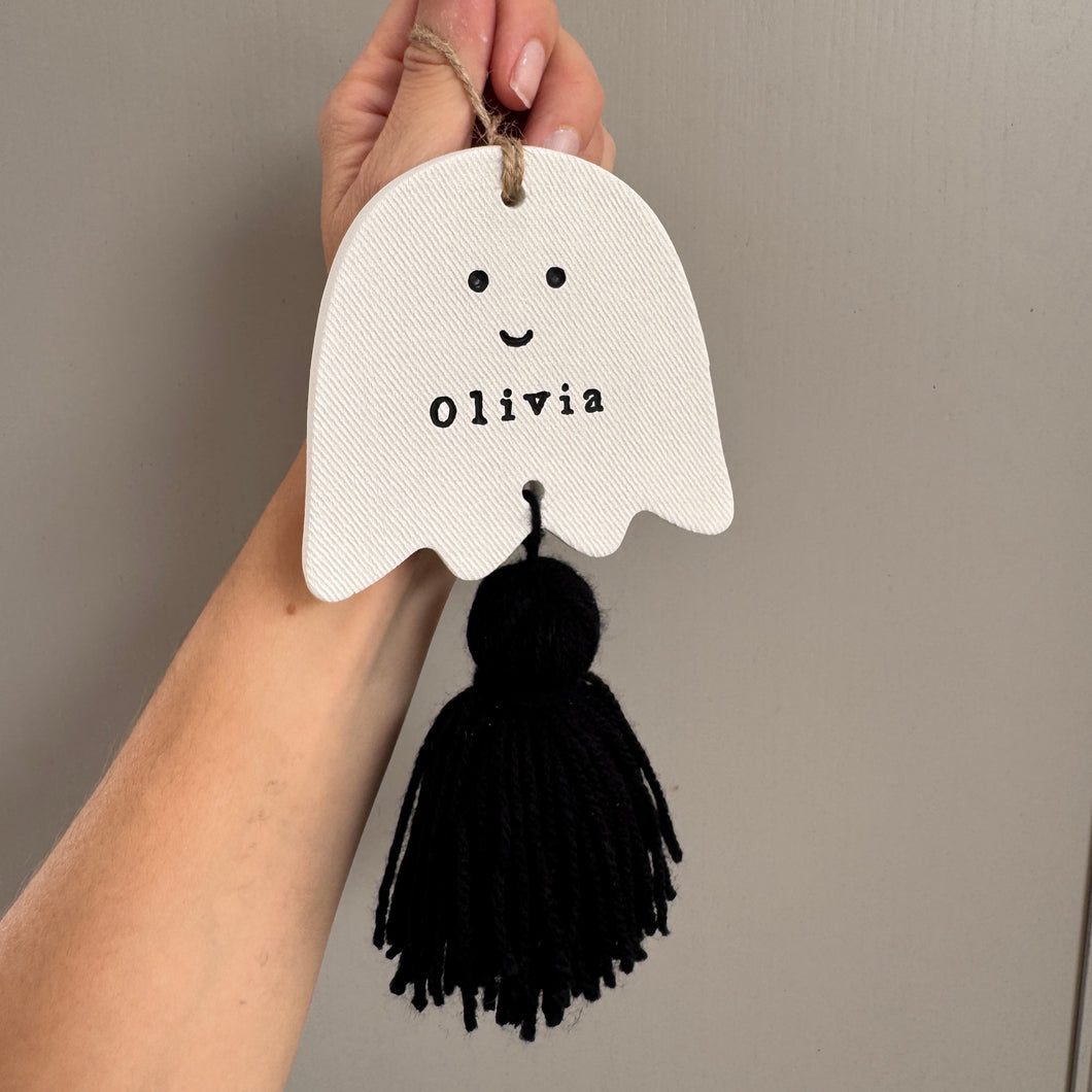 Personalised Tassel Halloween Ghost
