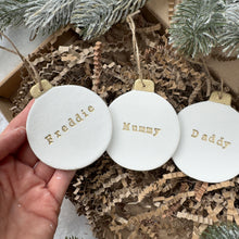 Load image into Gallery viewer, Personalised Bauble Decoration - Colour Options
