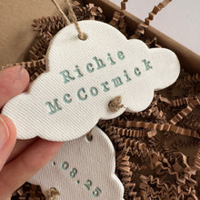 Load image into Gallery viewer, Personalised Clay Baby Cloud set Keepsake
