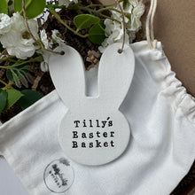 Load image into Gallery viewer, Personalised Rabbit Easter Basket Decoration

