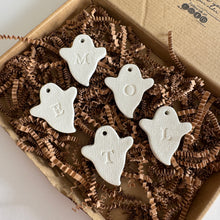 Load image into Gallery viewer, Mini Halloween Ghost Initial Decorations Pack of 5

