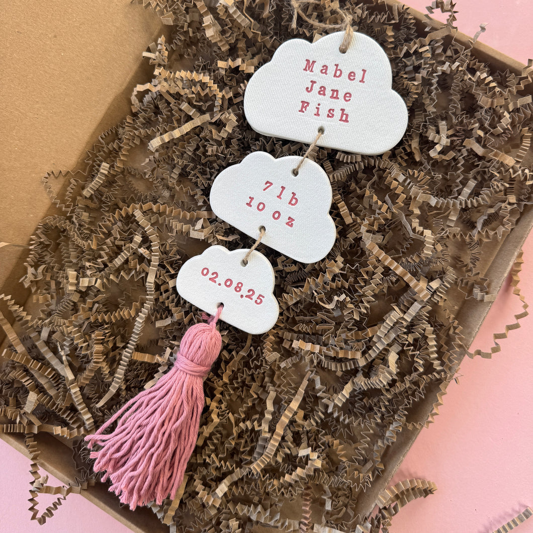Tassel Three Cloud Baby Keepsake