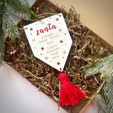 Load image into Gallery viewer, Personalised Santa Please stop here sign - Large with Tassel
