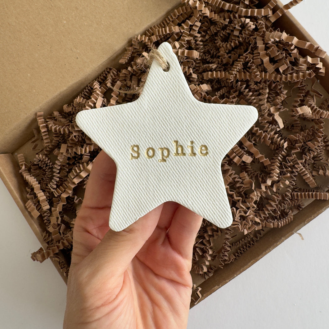 Personalised Star Decoration - Colour Options