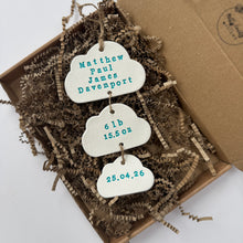 Load image into Gallery viewer, Personalised Clay Baby Cloud set Keepsake
