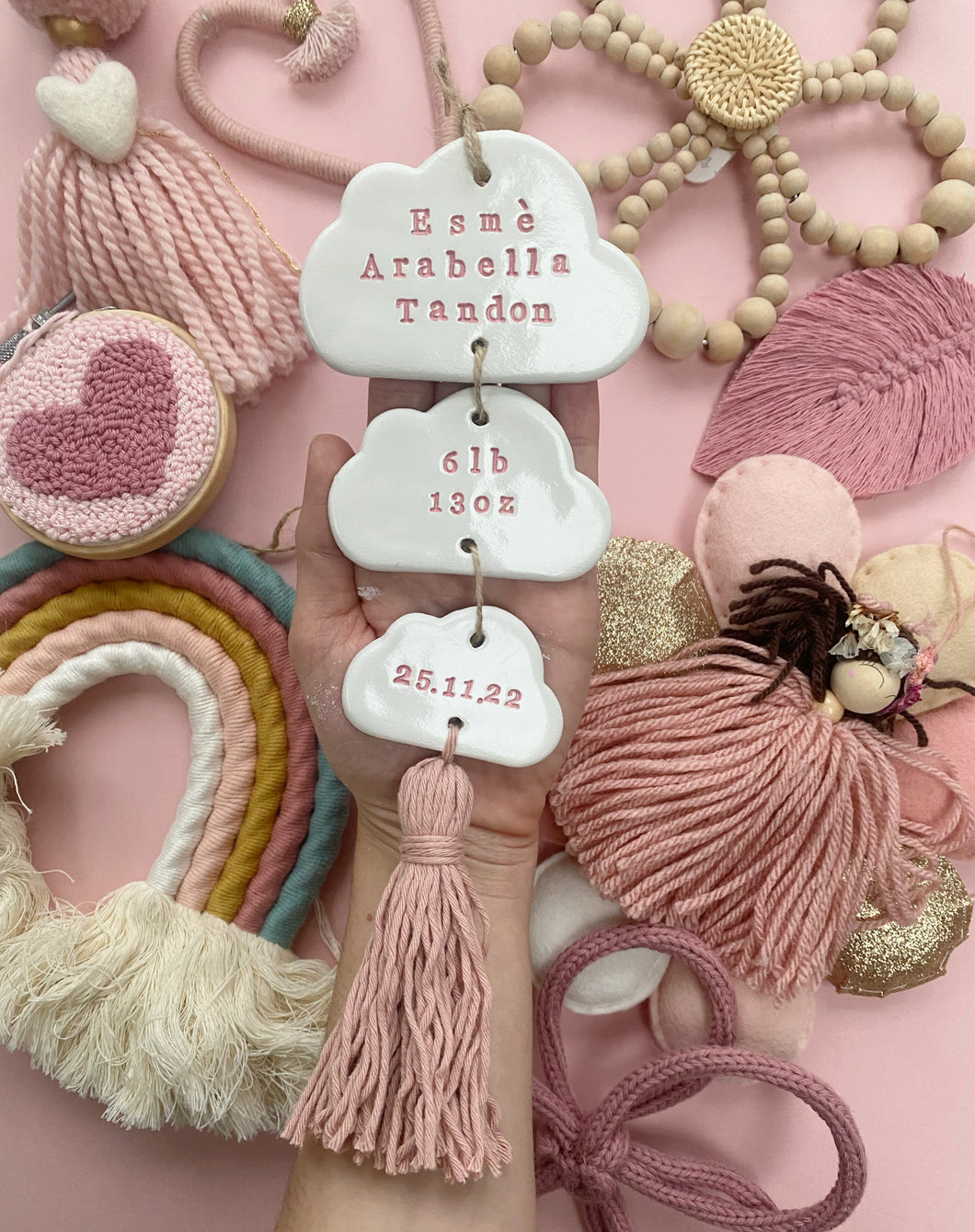 Baby Clouds with Coloured Tassels