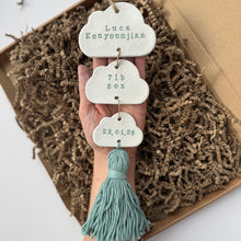 Load image into Gallery viewer, Tassel Three Cloud Baby Keepsake
