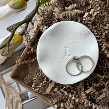 Load image into Gallery viewer, Mini Initial Ruffled Edge Ring Hold Trinket Dish
