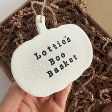 Load image into Gallery viewer, Personalised Halloween Pumpkin Boo Basket Decoration
