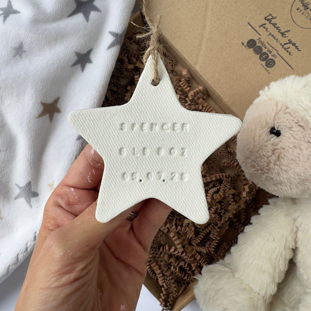 Personalised Clay Baby Star Keepsake