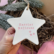 Load image into Gallery viewer, Personalised Believe Star Decoration
