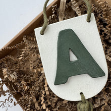 Load image into Gallery viewer, Personalised Initial Banner Plaque with matching Colour Tassel Wall Hanging
