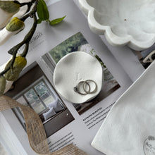 Load image into Gallery viewer, Mini Initial Ruffled Edge Ring Hold Trinket Dish

