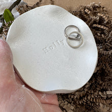 Load image into Gallery viewer, Personalised Ruffled Edge Ring Holder Trinket Dish
