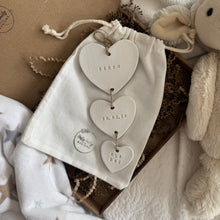 Load image into Gallery viewer, Personalised Clay Baby Heart Set Keepsake Gift
