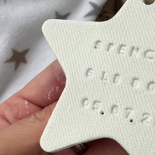 Load and play video in Gallery viewer, Personalised Clay Baby Star Keepsake
