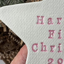 Load and play video in Gallery viewer, Personalised First Christmas Star Decoration - Colour Options
