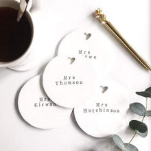 Load image into Gallery viewer, Personalised Heart Coaster Set
