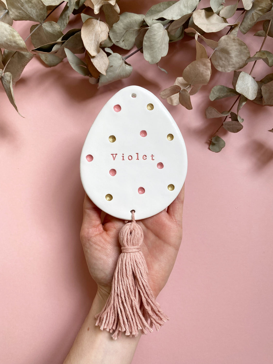 Large Easter Egg with Coloured Tassels